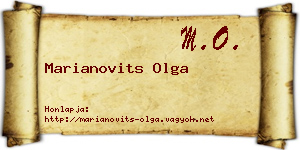 Marianovits Olga névjegykártya