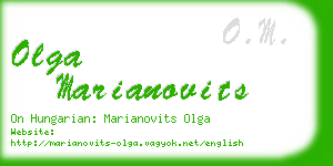 olga marianovits business card